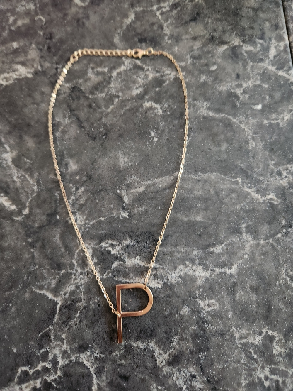 Gold Letter P Initial Pendant Necklace - Women Jewelry